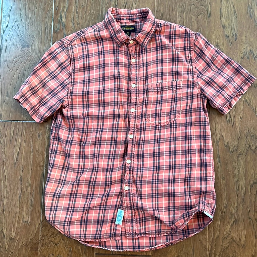 CPO Provisions x Urban Outfitters mens plaid short sleeve button up sz small
